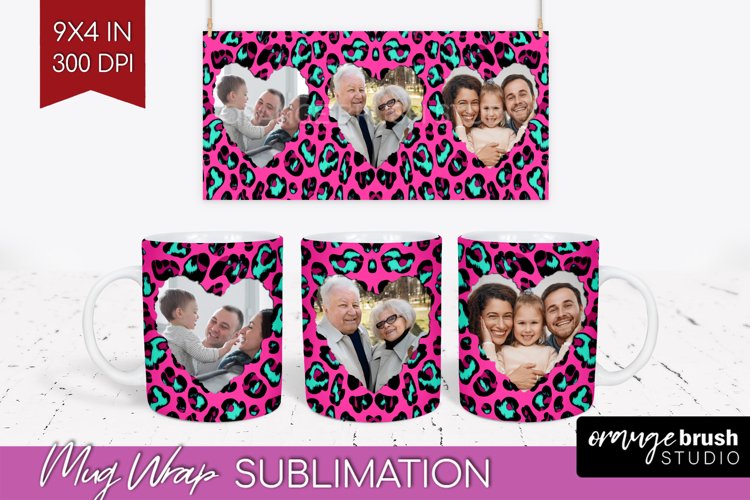 Leopard Print Photo Mug Wrap PNG - Animal Pattern Picture