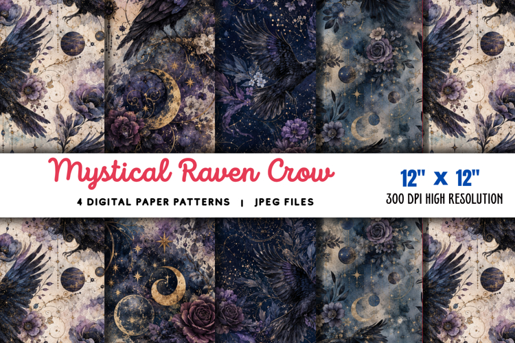 Mystical Raven Crow Junk Journal JPG