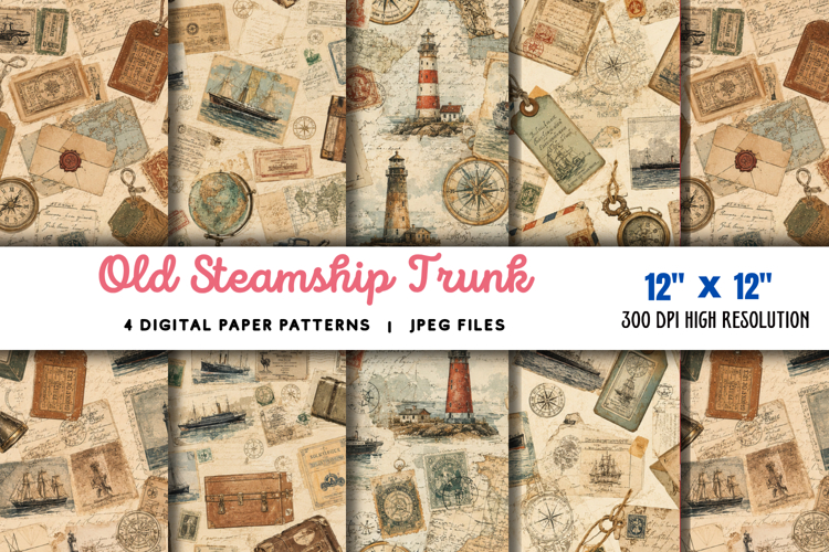 Old Steamship Trunk Stickers JPG