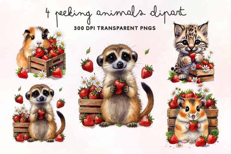 Peeking Animals Clipart PNG