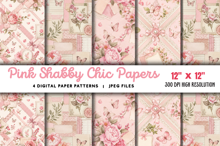 Pink Shabby Chic Papers JPG
