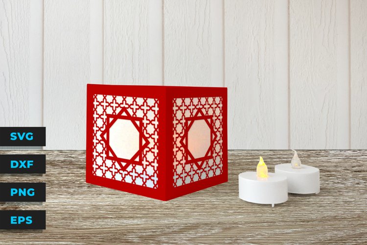 Arabic 8 pointed star tile pattern papercut luminary Fanous