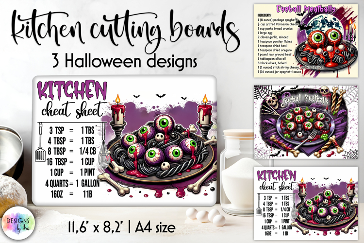 Halloween Cutting Boards Designs, Kitchen Conversion Charts