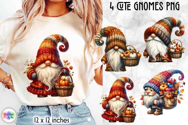 Cute Autumn Gnomes PNG, Fall Harvest Gnome Sublimation