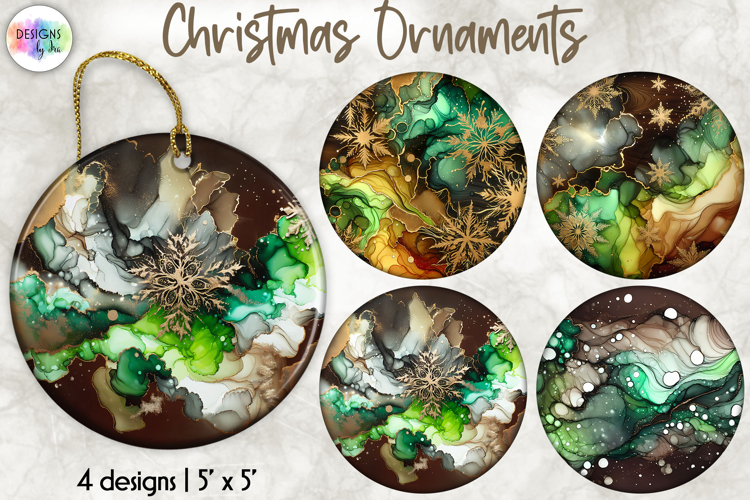 Christmas Ornaments Sublimation, Alcohol Ink Ornaments