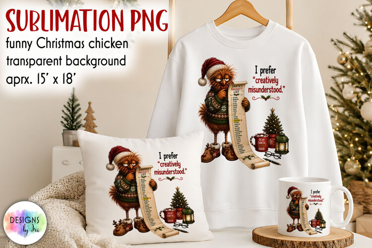 Funny Christmas Chicken PNG, Creatively Misunderstood example image 1