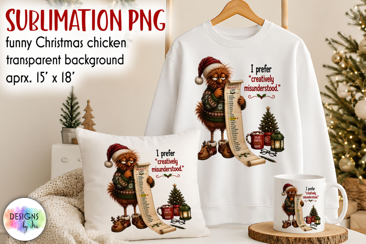 Funny Christmas Chicken PNG, Creatively Misunderstood