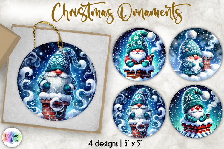 Christmas Ornament Sublimation, Cute Nordic Gnome Ornament
