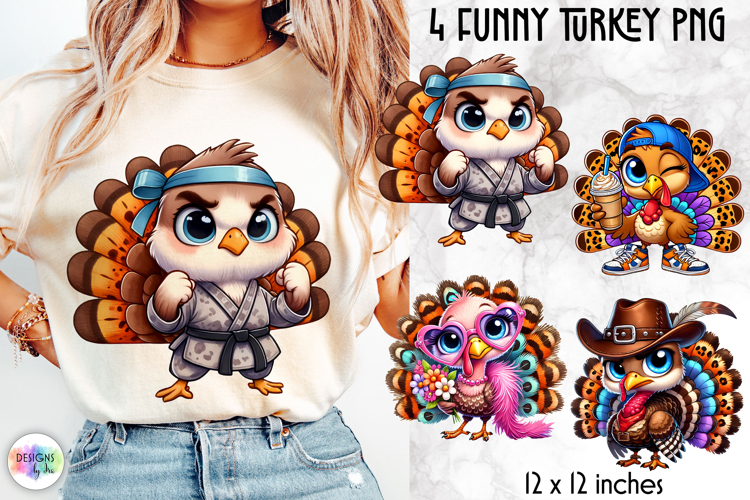 Funny Turkey PNG, Cute Thanksgiving Sublimation
