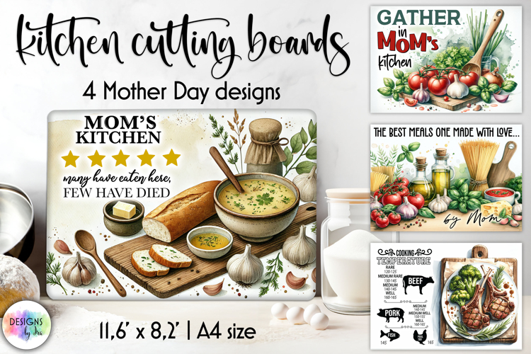 Mom’s Kitchen Cutting Board Sublimation, Mother Day Gifts