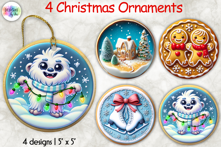 Christmas Ornaments Clipart, Cute Holiday Cookie Ornaments