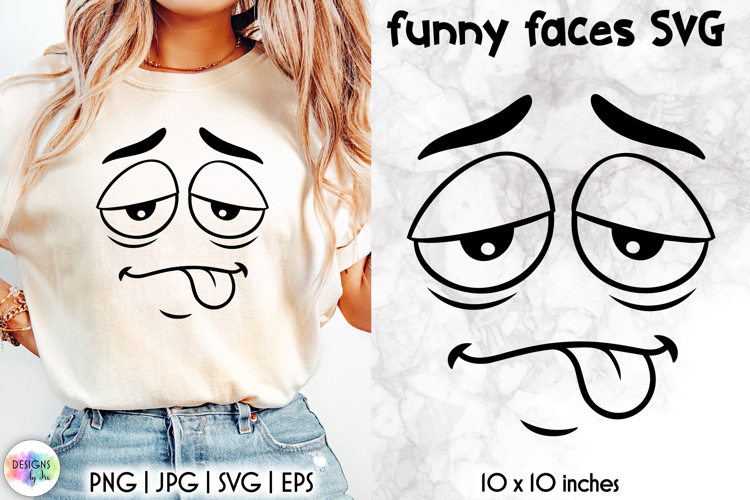 Funny Smiley Face SVG, Sarcastic Cartoon Face Expression PNG