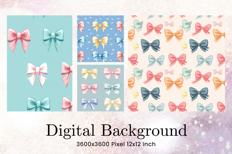 Bow Ribbon Background Bow Digital Paper Pattern Wallpaper_8