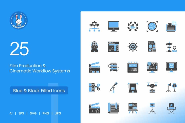 Film Production & Cinematic Workflow Systems Icons