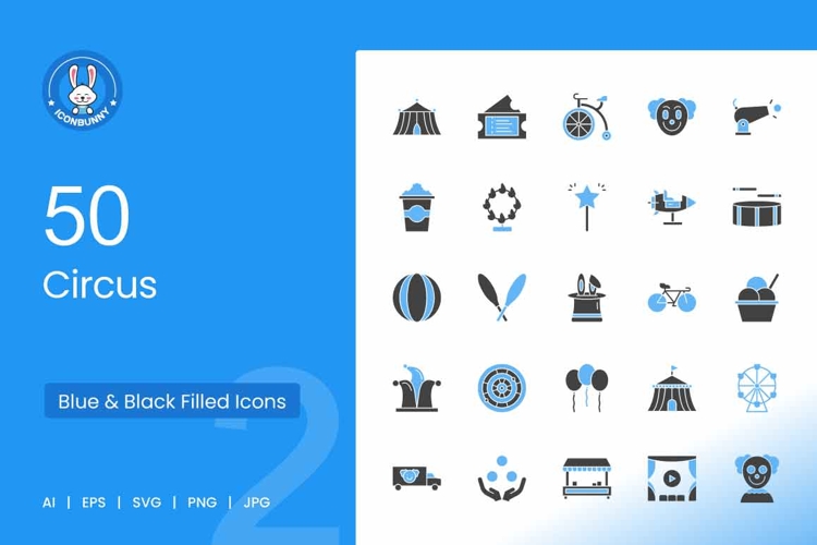Circus Blue & Black Icons
