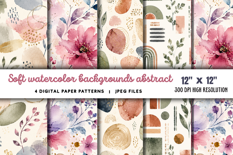 Soft Watercolor Backgrounds Abstract JPG