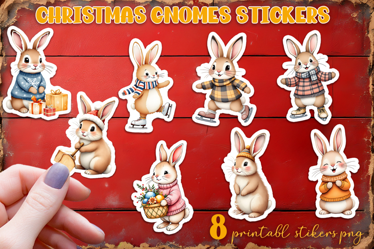 Cute christmas deer and bunny Stickers | animal Stickers