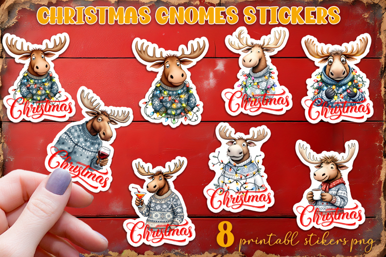 Cute christmas deer and bunny Stickers | animal Stickers