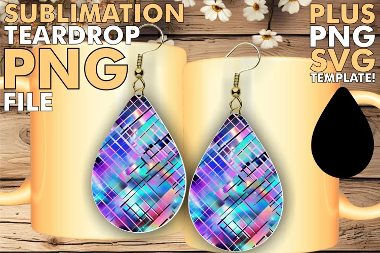 Vivid Holographic Sparkle: Teardrop Earrings