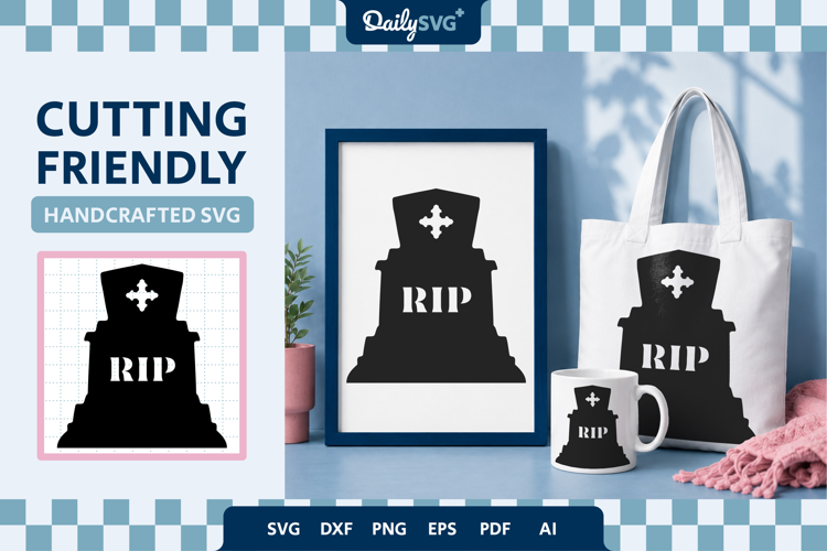 Tombstone Silhouette SVG Halloween Graveyard Cut File