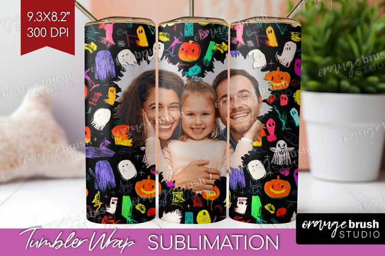 Halloween Photo Tumbler PNG - Brush Stroke Picture Tumbler