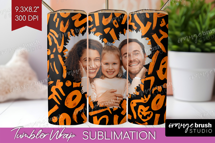 Halloween Photo Tumbler PNG - Brush Stroke Picture Tumbler
