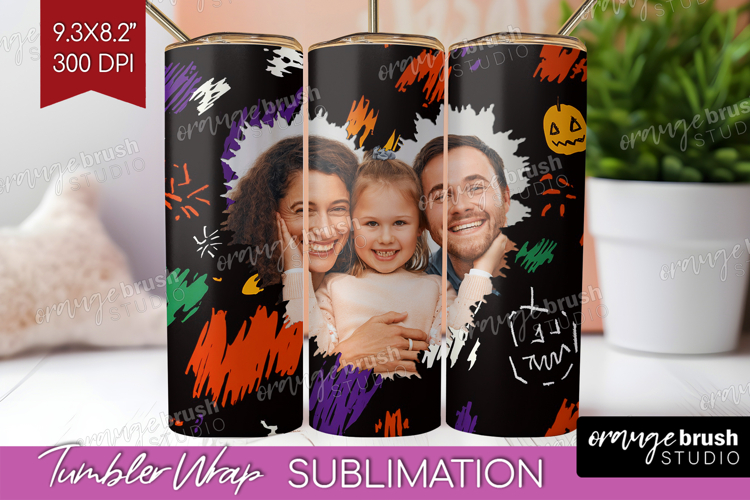 Halloween Photo Tumbler PNG - Brush Stroke Picture Tumbler