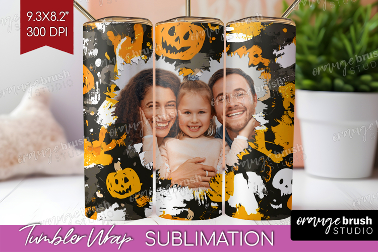 Halloween Photo Tumbler PNG - Brush Stroke Picture Tumbler