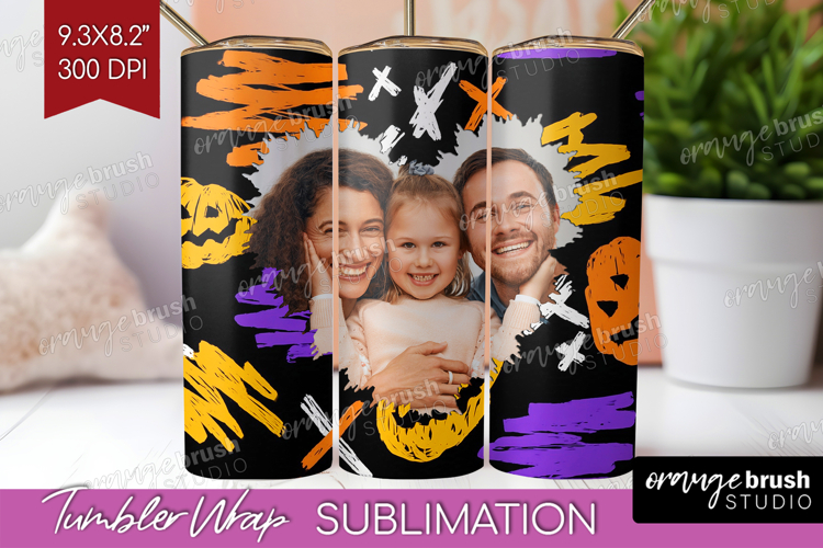 Halloween Photo Tumbler PNG - Brush Stroke Picture Tumbler