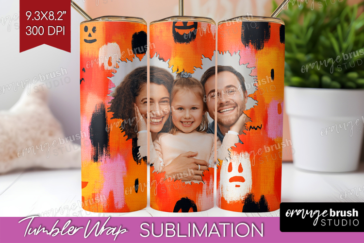 Halloween Photo Tumbler PNG - Brush Stroke Picture Tumbler