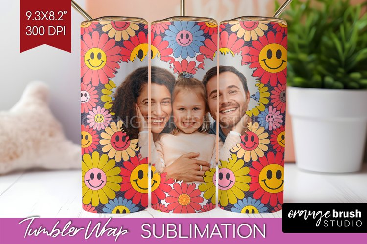 Groovy Photo Tumbler PNG - Flowers Picture Tumbler Wrap