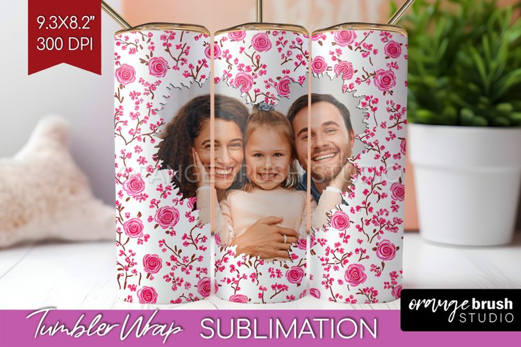 Retro Photo Tumbler PNG - Flowers Picture Tumbler Wrap