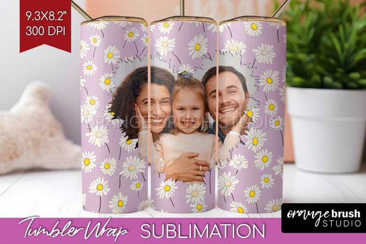 Retro Photo Tumbler PNG - Flowers Picture Tumbler Wrap