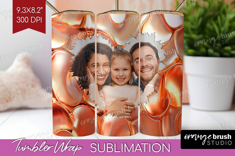 Rose Gold Photo Tumbler PNG - Abstract Picture Tumbler Wrap