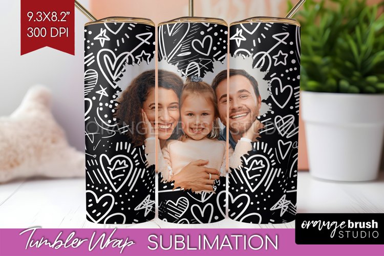 Valentines Day Photo Tumbler PNG - Heart Picture Tumbler