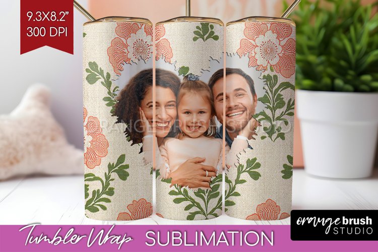 Flowers Photo Tumbler PNG - Vintage Floral Picture Tumbler