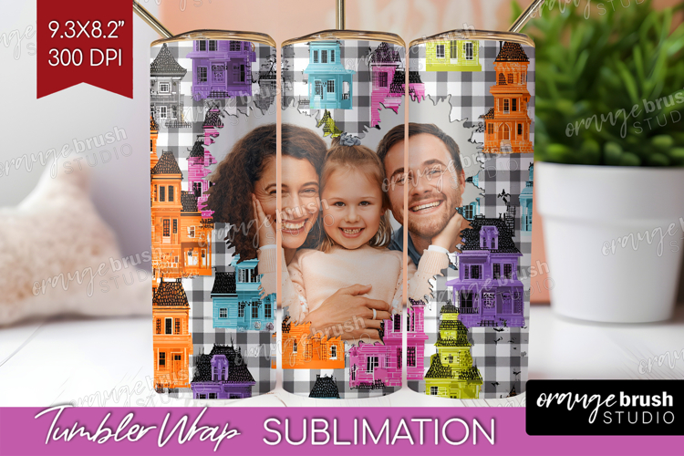 Halloween Photo Tumbler PNG - Spooky Picture Tumbler Wrap