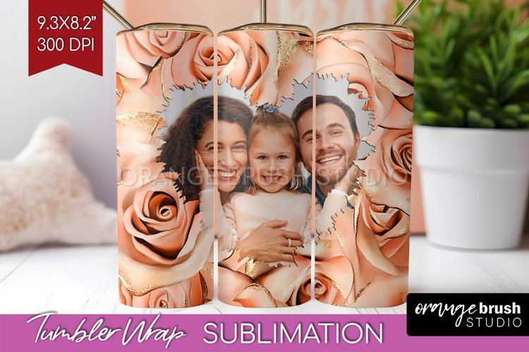 Rose Photo Tumbler PNG - Floral Picture Tumbler Wrap