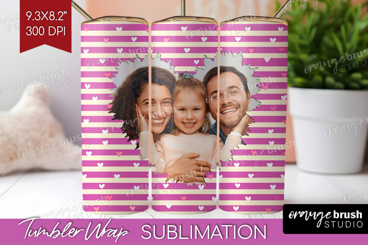 Heart Pattern Photo Tumbler PNG - Valentines Day Picture