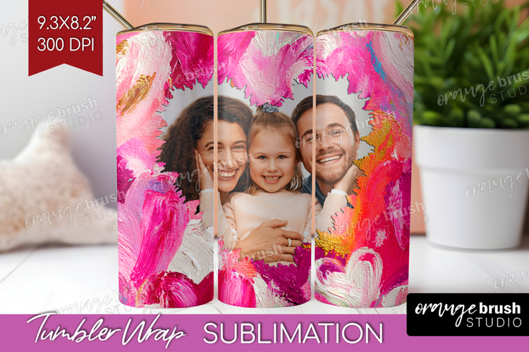 Heart Pattern Photo Tumbler PNG - Valentines Day Picture