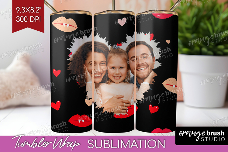 Heart Pattern Photo Tumbler PNG - Valentines Day Picture