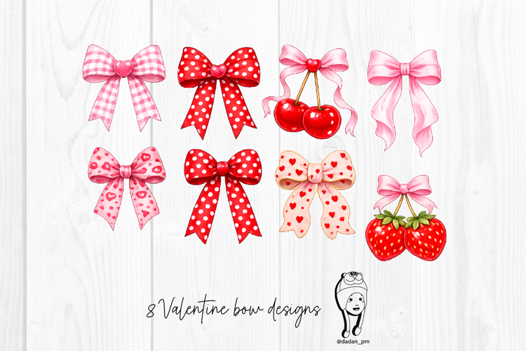 8 Valentine bow designs