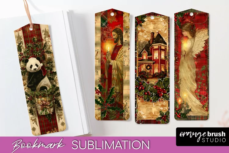 Vintage Christmas Bookmark - Retro Christmas Bookmarks PNG