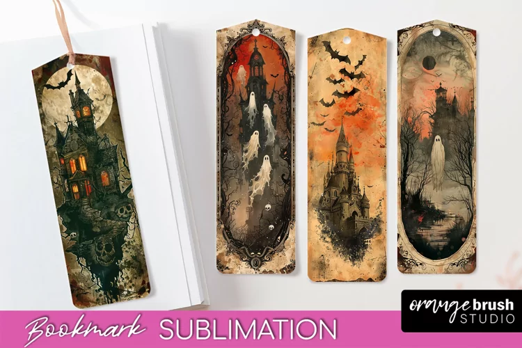 Vintage Halloween Bookmark - Printable Scrapbook Bookmarks