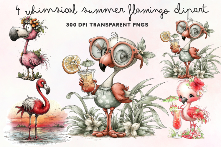 Cute Flamingo Clipart Image 11