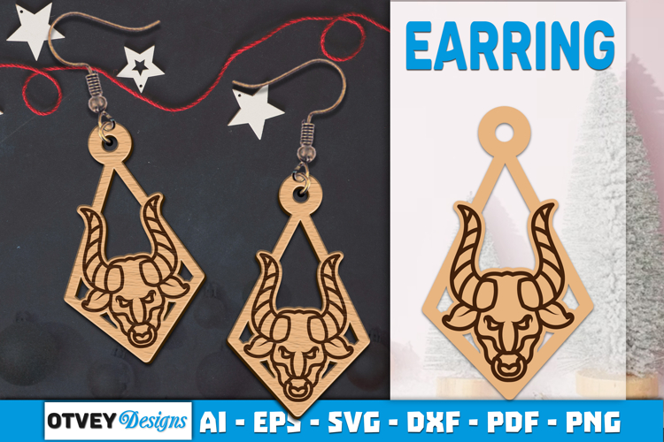 Zodiac Earring Lasercut | Earring Design Lasercut
