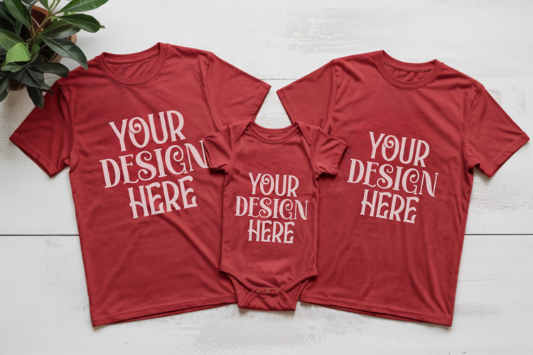 Christmas Family Matching Group Flat Lay Mockup