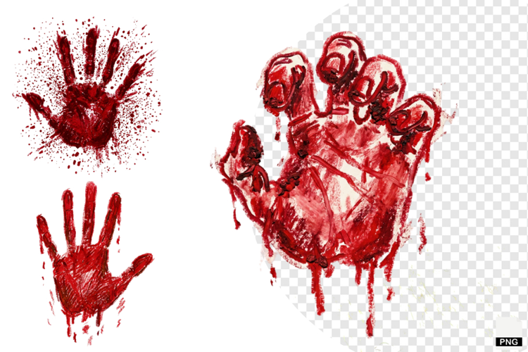 Halloween Red Handprints & Splatters PNG