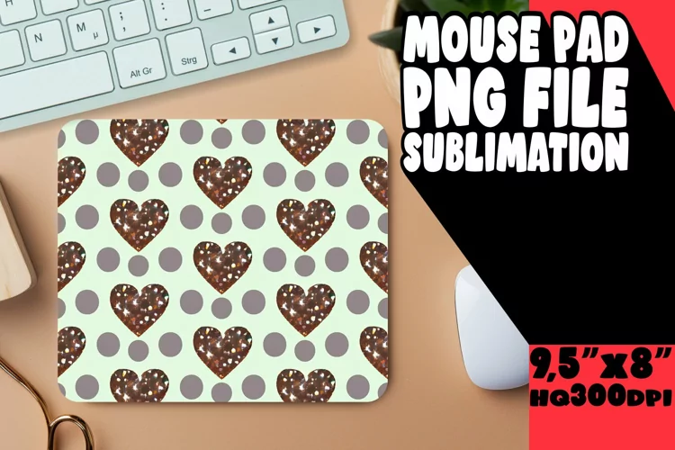 Luminous Desk Pad Designs Sublimation, Heart