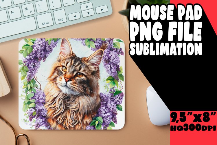 Playful Cat Design Mouse Mat example image 1